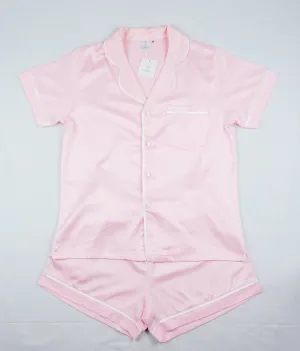 CORFU SOFT STRETCH LUXE SATIN PJS SHORT PINK/PINK