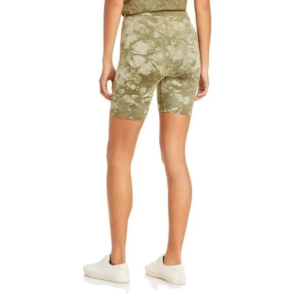Cotton Citizen Womens Milan Green Tie Dye Terry Midi Bike Shorts Small NWT