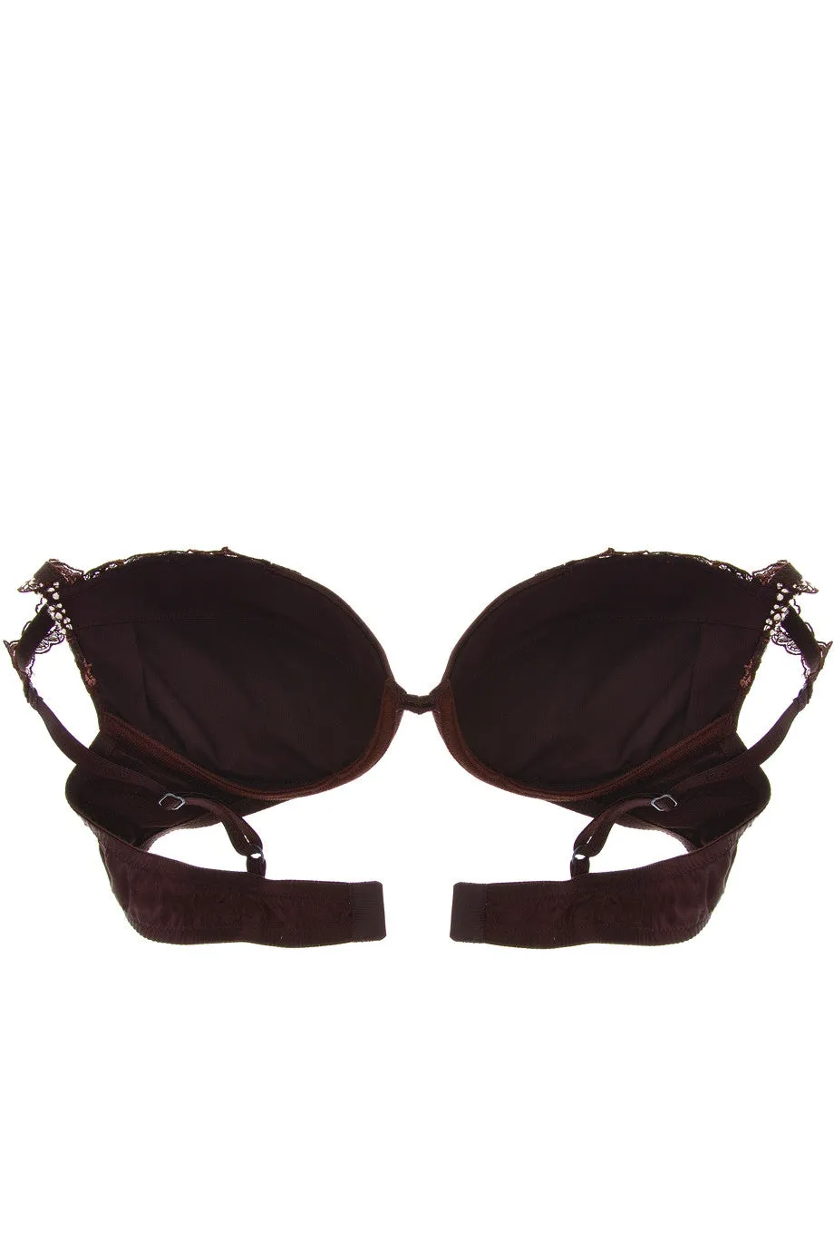 COTTON CLUB FLORAL LACE Brown Bra