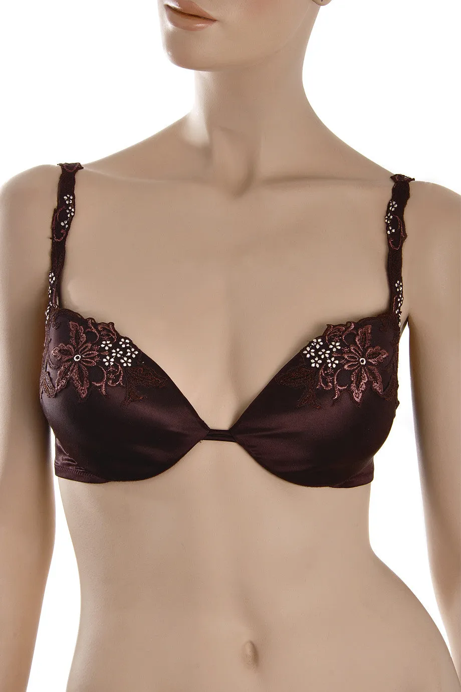 COTTON CLUB FLORAL LACE Brown Bra