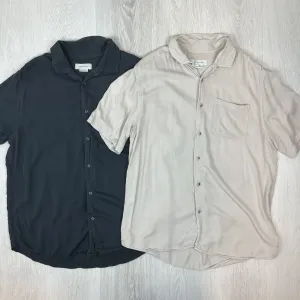 Cotton On Mens Short Sleeve Viscose Button Up Shirts Size Large (2 Shirts)