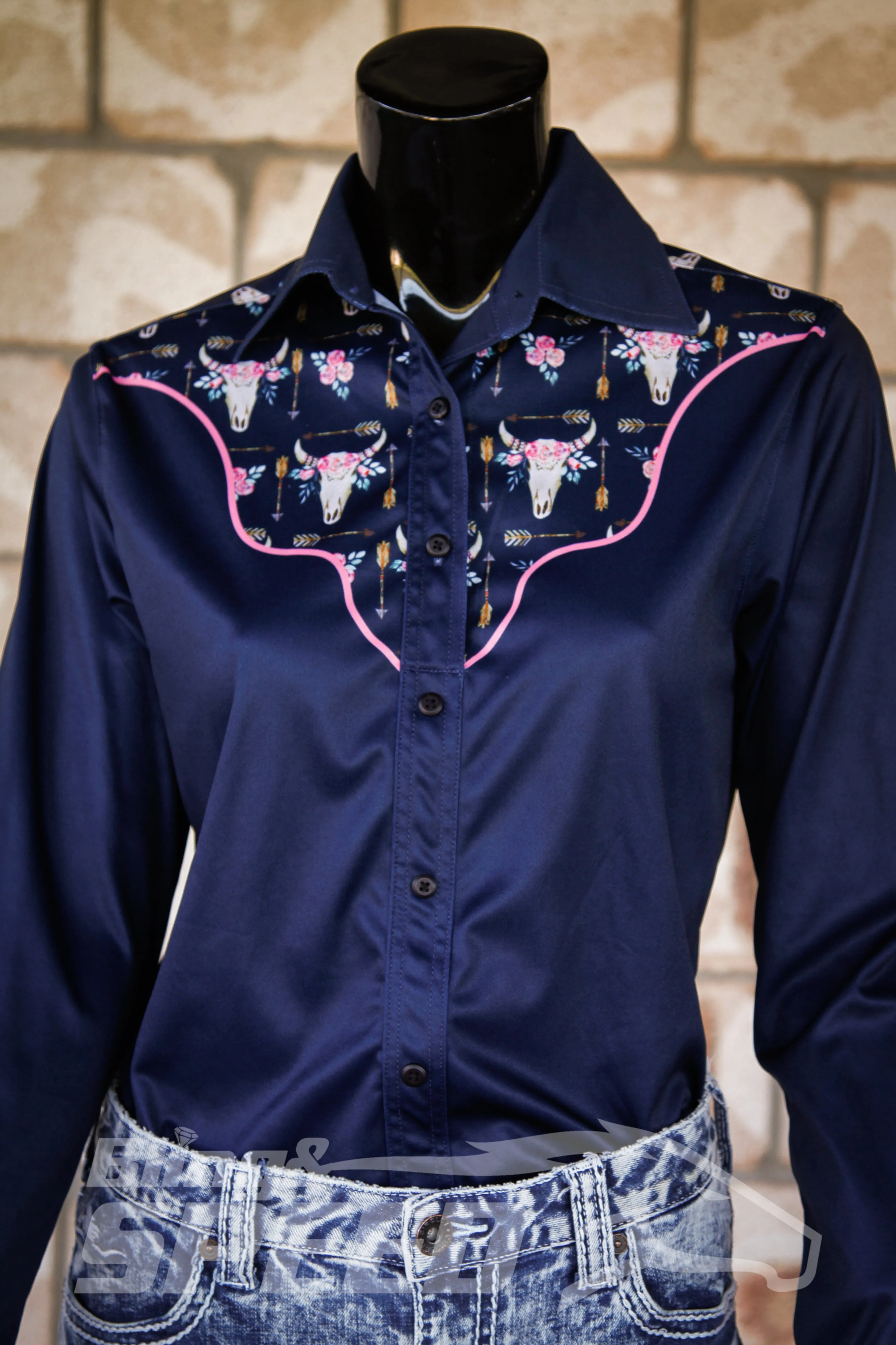 Cow Skull Arena Shirt - Navy