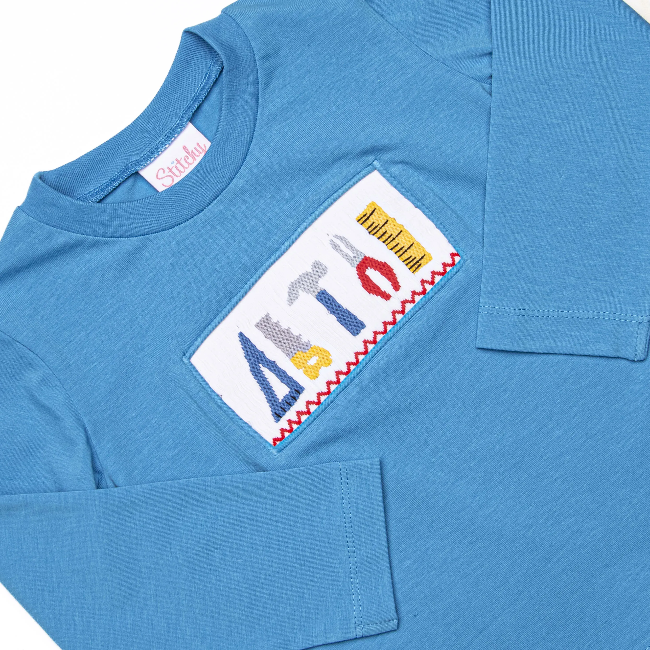 Craftsman Cutie Smocked Top, Blue