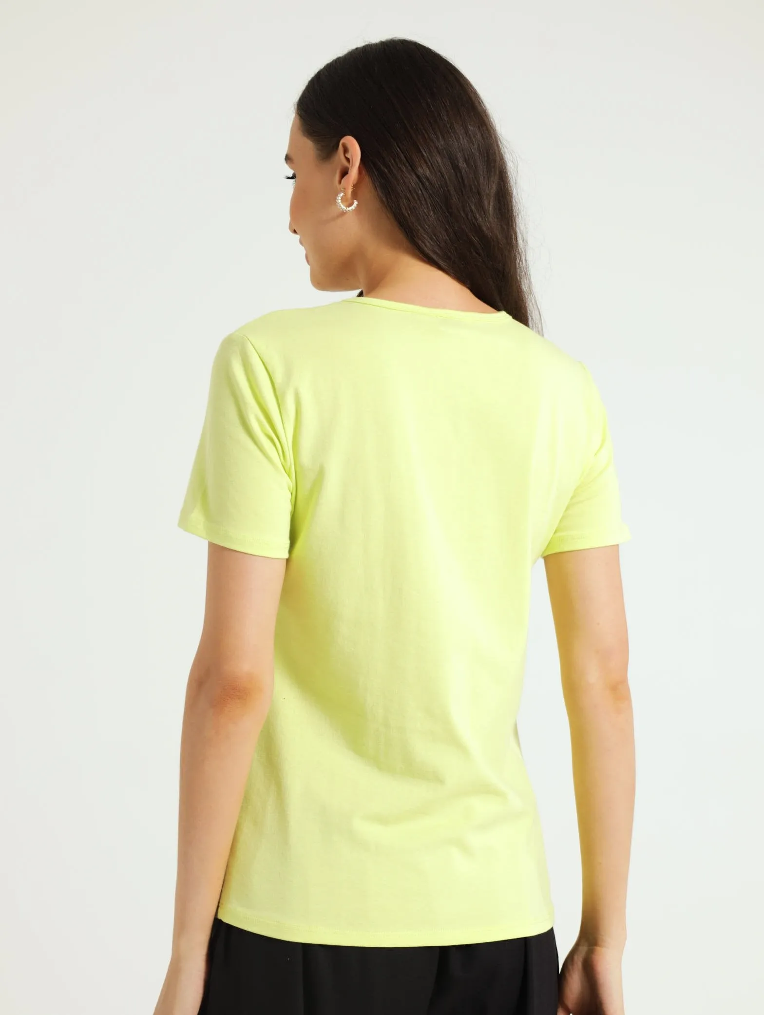 Crew Neck Stretch Tee - Lime
