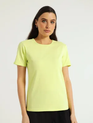 Crew Neck Stretch Tee - Lime
