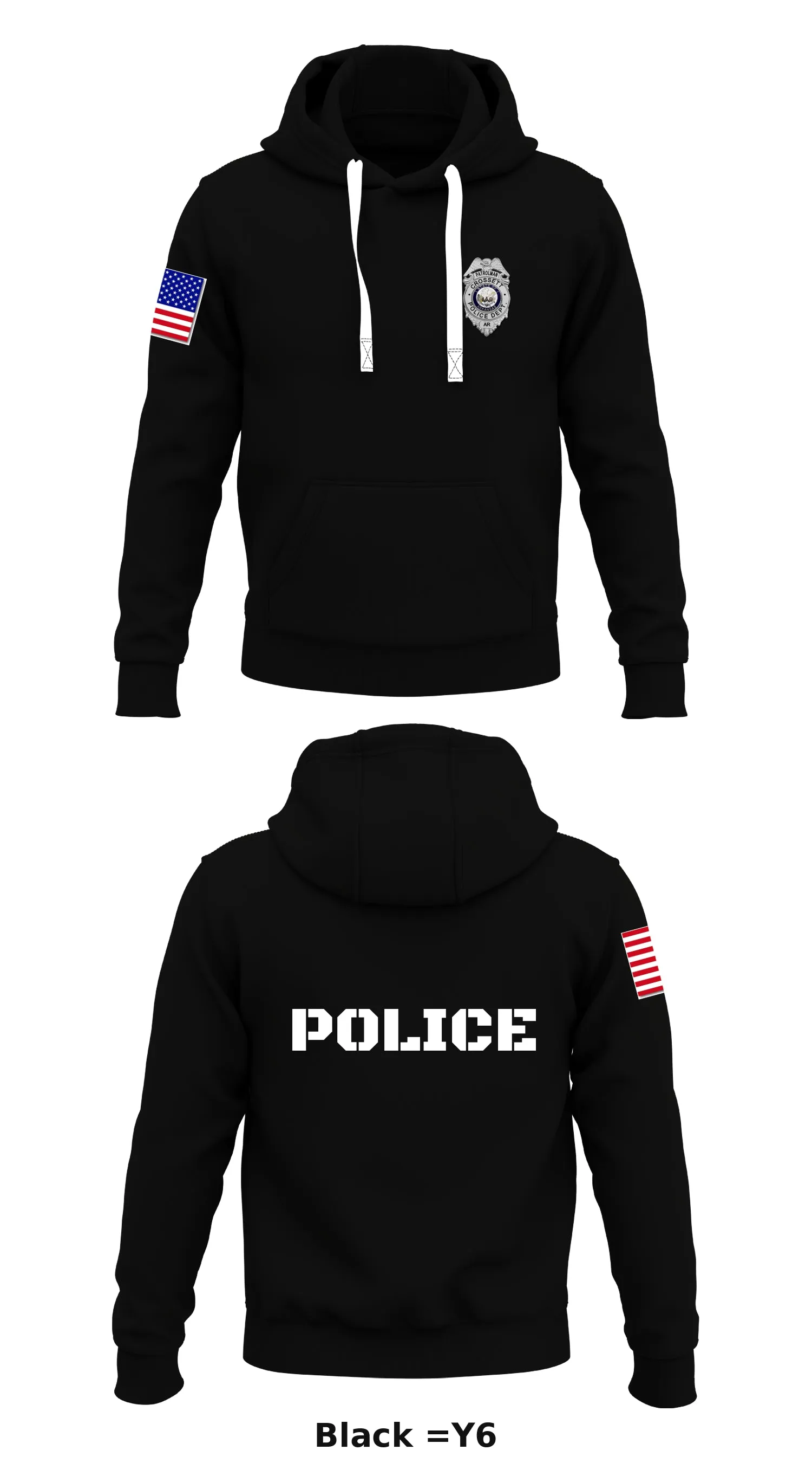 Crossett Police Department  Store 1  Core Men's Hooded Performance Sweatshirt - Lb2eCL