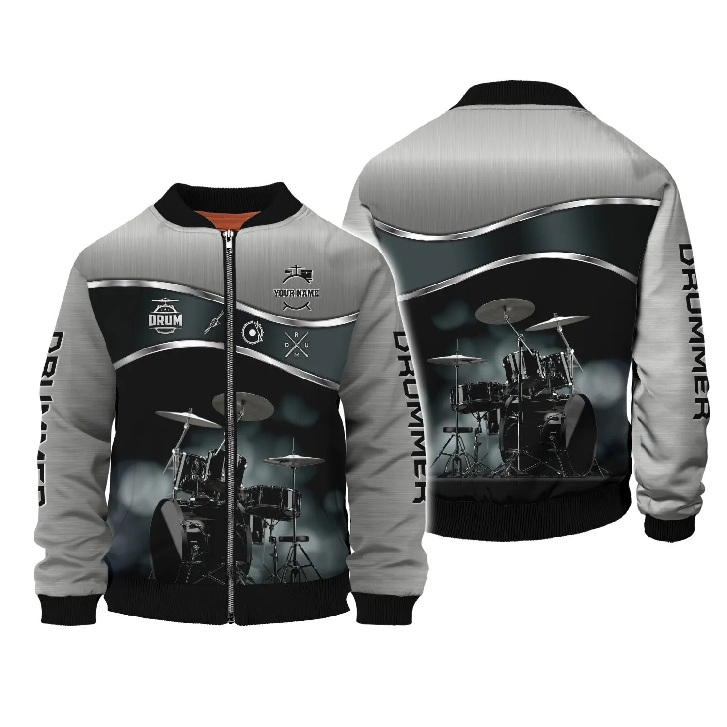 Custom Drummer Shirts Drum Set 3D Full Print Shirt Drums Personalized Name 3D Zipper Hoodie, 3D Hoodie Tshirt