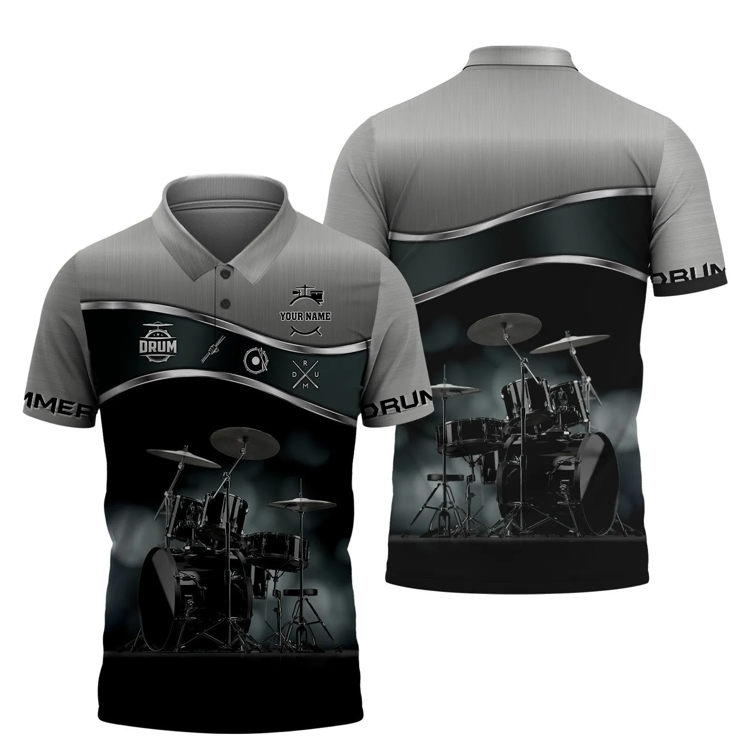 Custom Drummer Shirts Drum Set 3D Full Print Shirt Drums Personalized Name 3D Zipper Hoodie, 3D Hoodie Tshirt