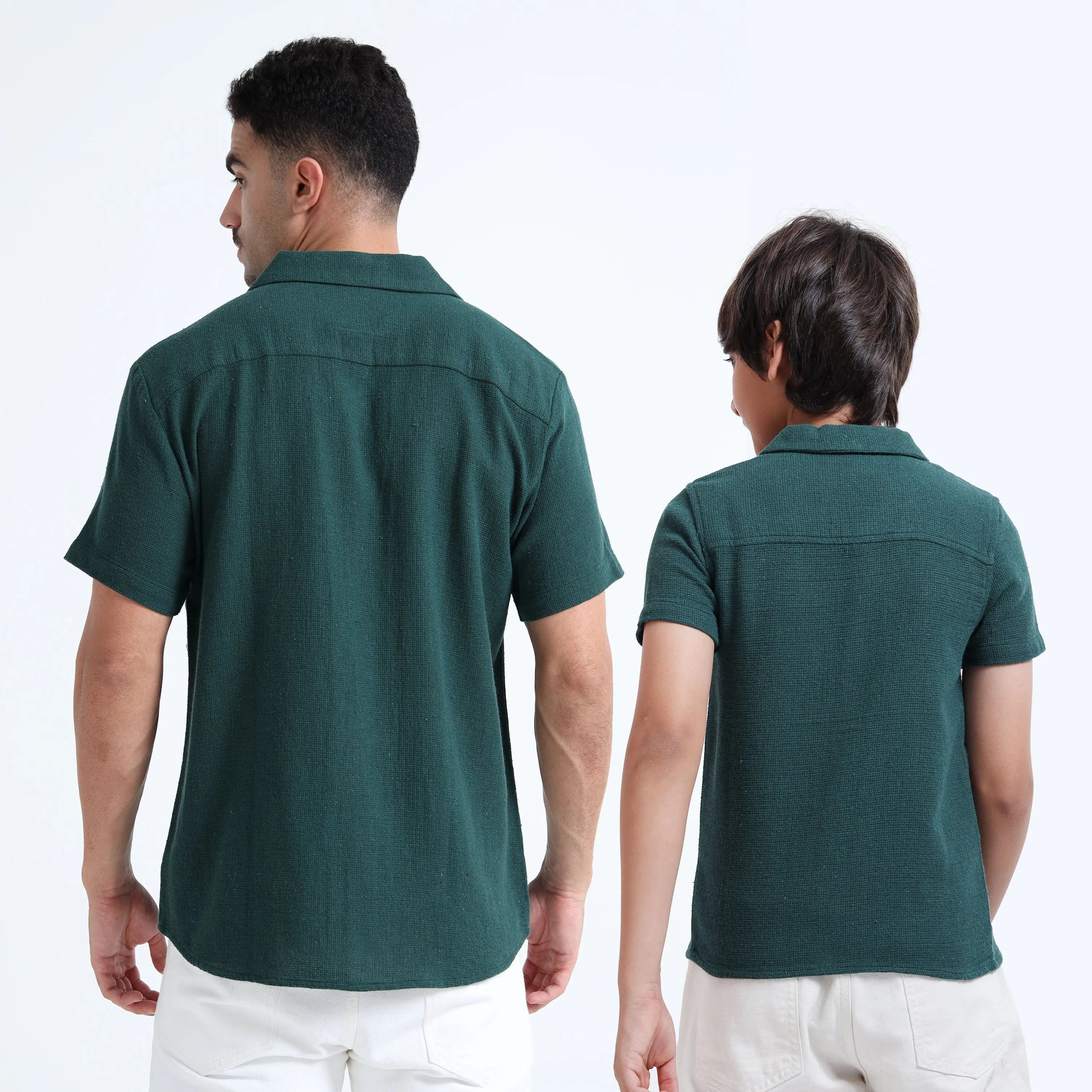 Dad & Son Half Sleeve Textured Resort Twinning Set Castleton Green
