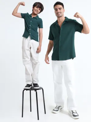 Dad & Son Half Sleeve Textured Resort Twinning Set Castleton Green