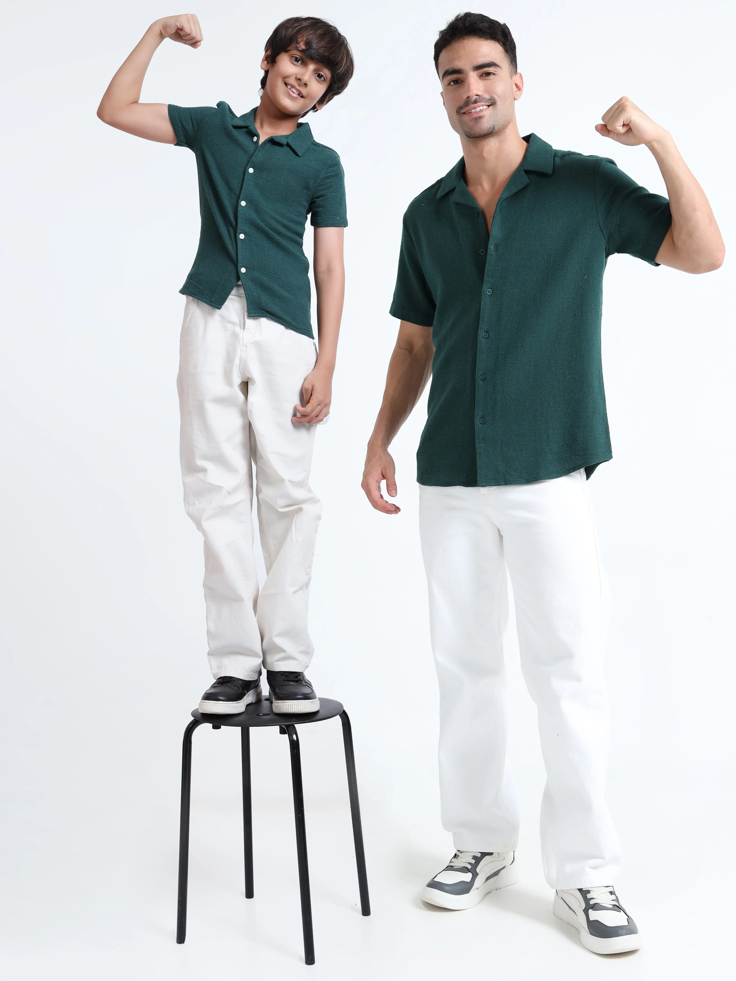 Dad & Son Half Sleeve Textured Resort Twinning Set Castleton Green