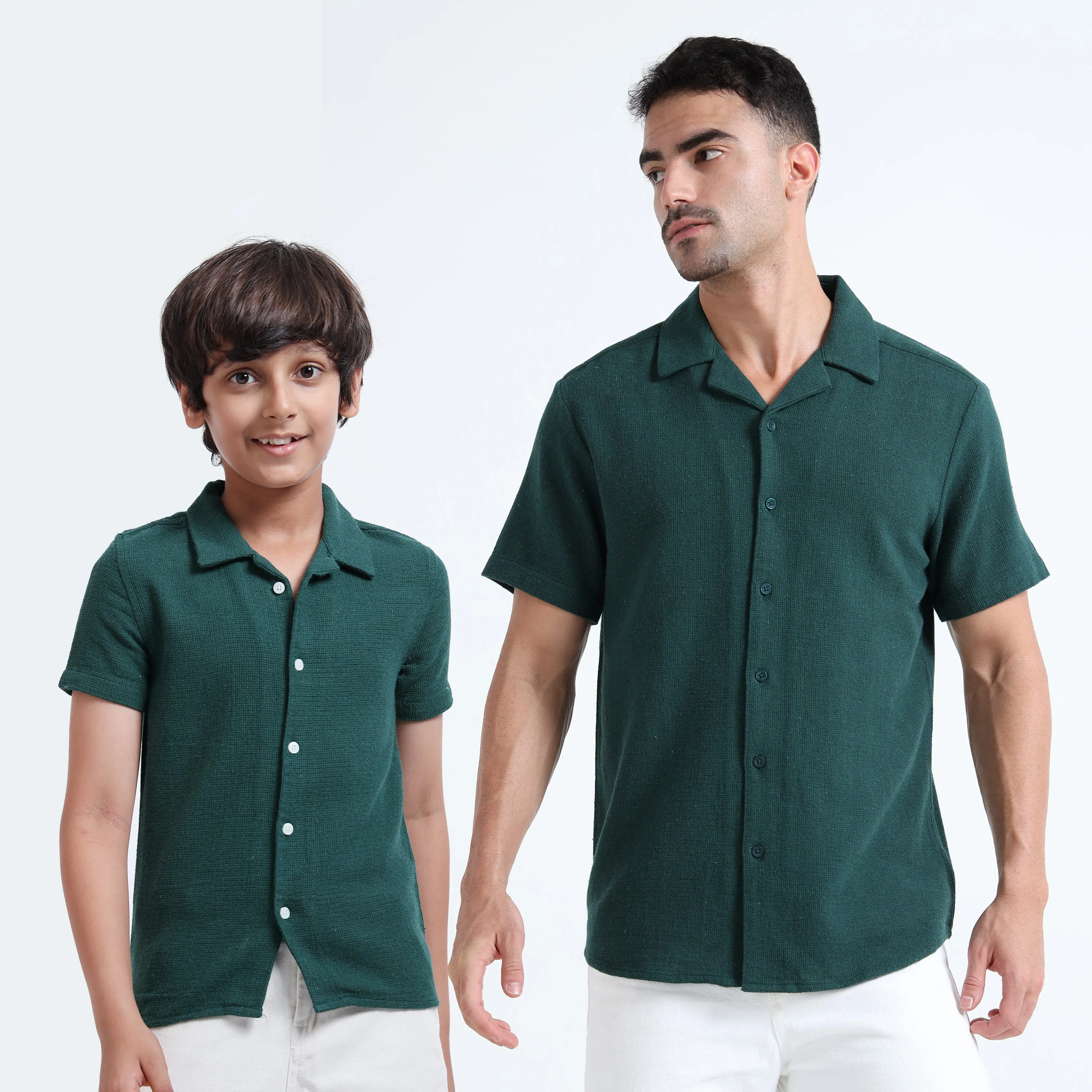 Dad & Son Half Sleeve Textured Resort Twinning Set Castleton Green