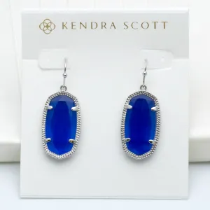 Dani Silver Earrings in Cobalt Cat's Eye