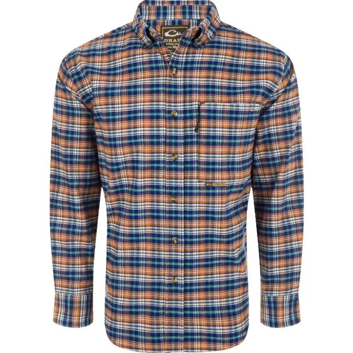 Drake Autumn Brushed Twill Plaid Long Sleeve Shirt