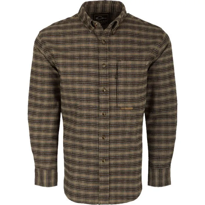 Drake Autumn Brushed Twill Plaid Long Sleeve Shirt