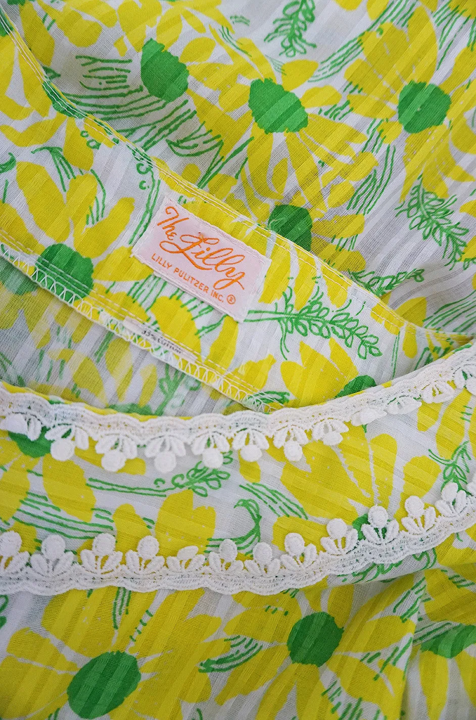 Early 1960s "The Lilly" Lilly Pulitzer Yellow & Green Floral Dress