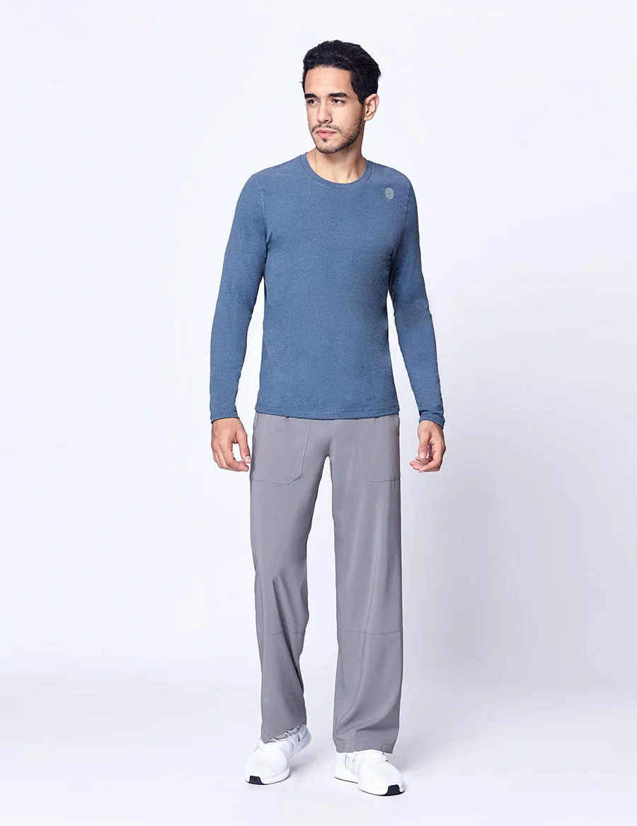 easyoga LESPIRO Men's Stretch Long Sleeve - M33 M-Ink Blue