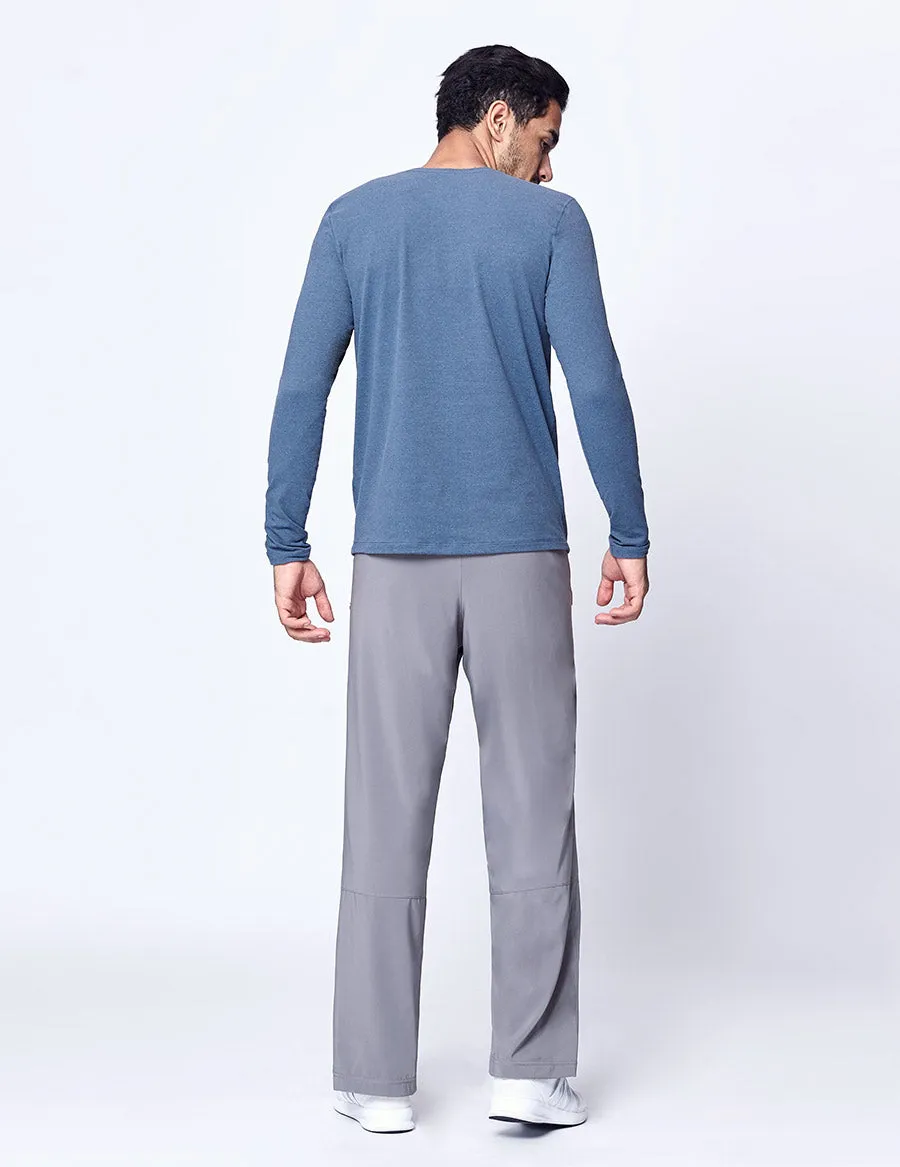 easyoga LESPIRO Men's Stretch Long Sleeve - M33 M-Ink Blue