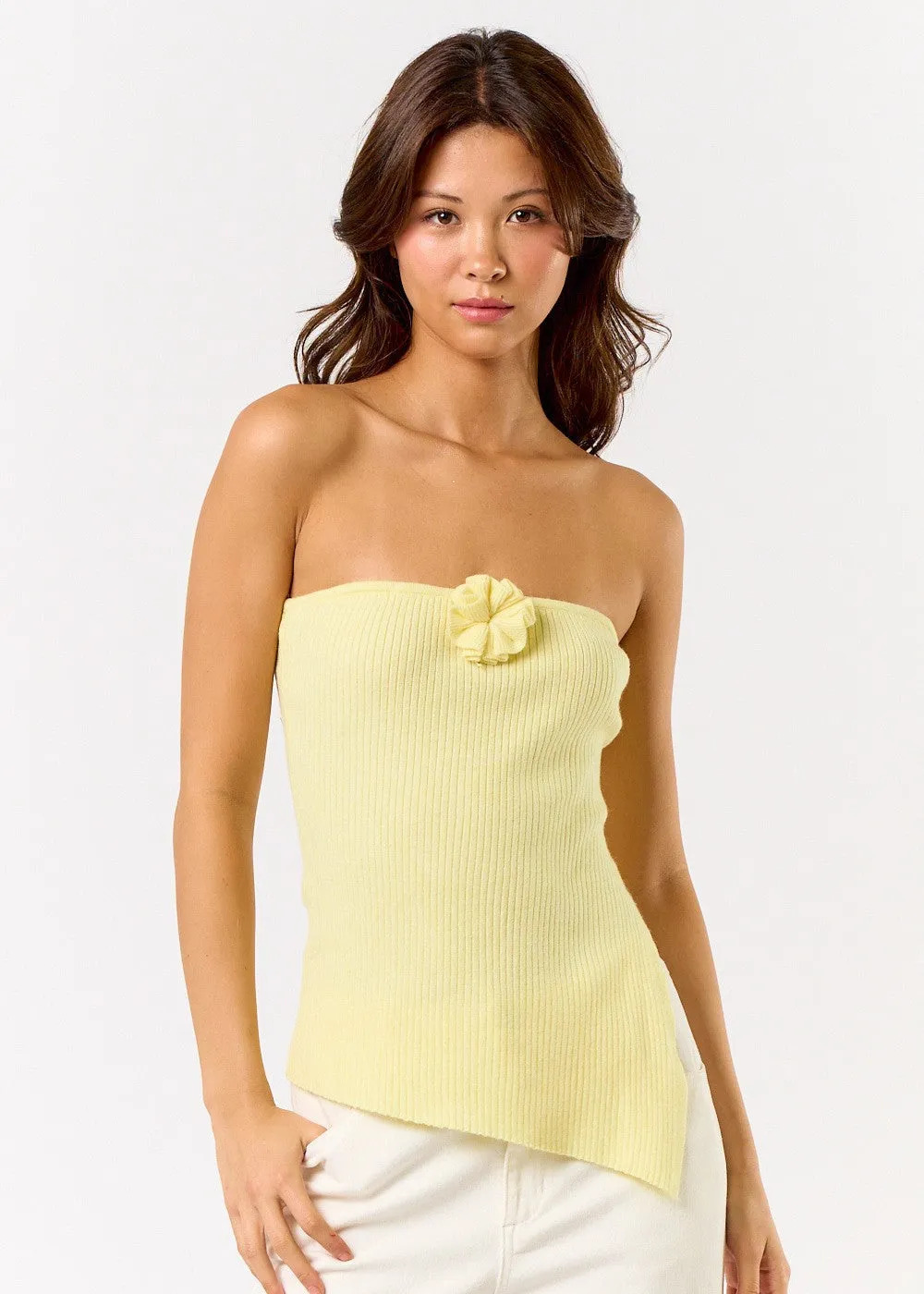 Eleanor Yellow Sweater Tube Top