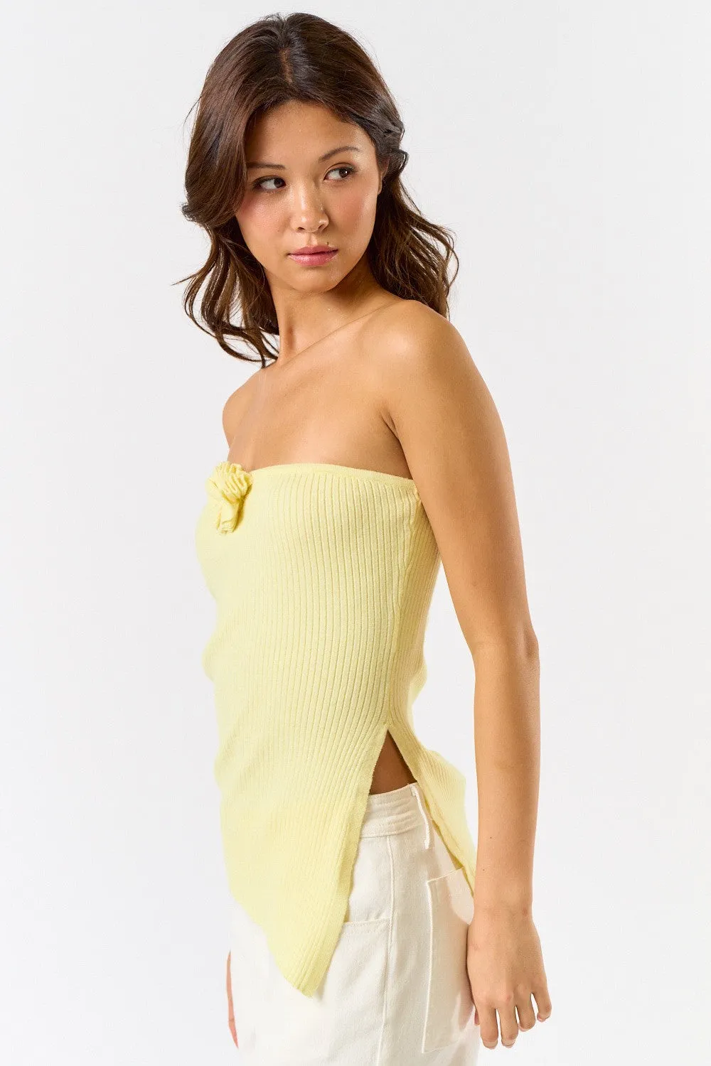 Eleanor Yellow Sweater Tube Top