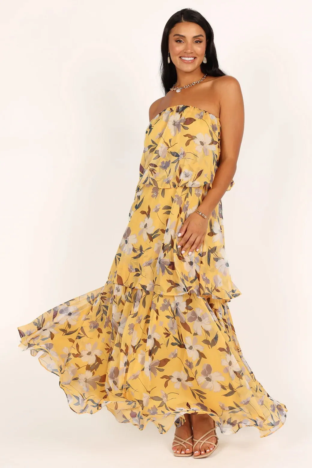 Emily | Bloom Strapless Tiered Maxi Dress