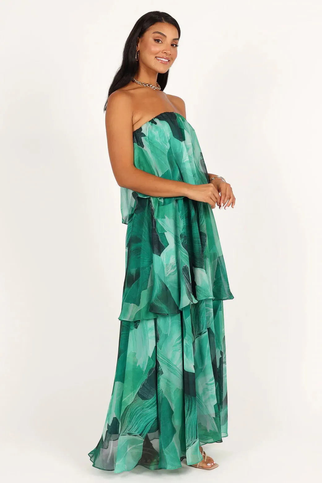 Emily | Bloom Strapless Tiered Maxi Dress