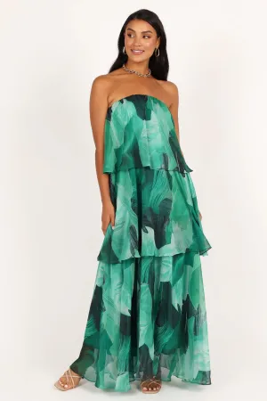 Emily | Bloom Strapless Tiered Maxi Dress