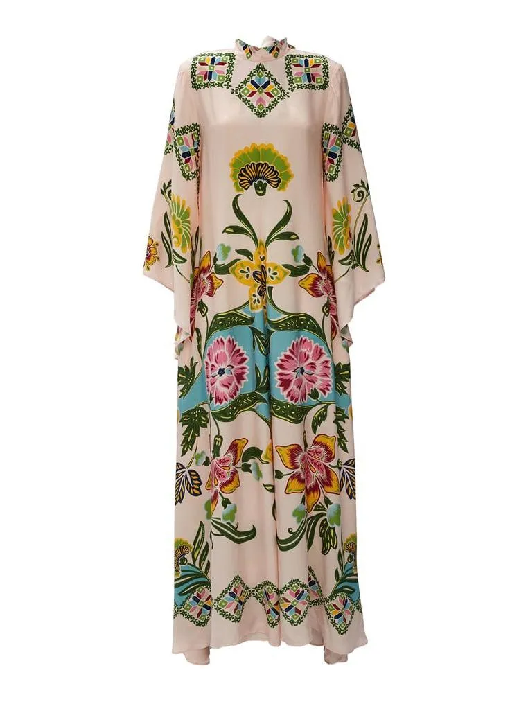 Evelynn | Exquisite Sunshine Floral Print Flowing Maxi Dress