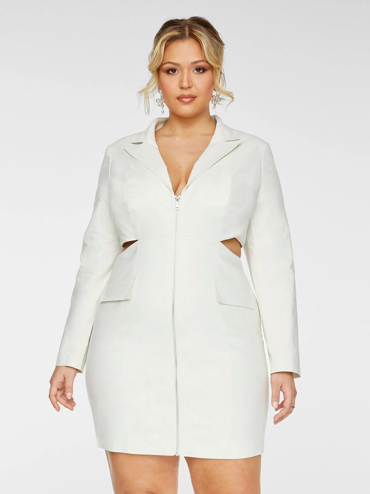 Fashion To Figure - Camella Linen Cutout Blazer Dress