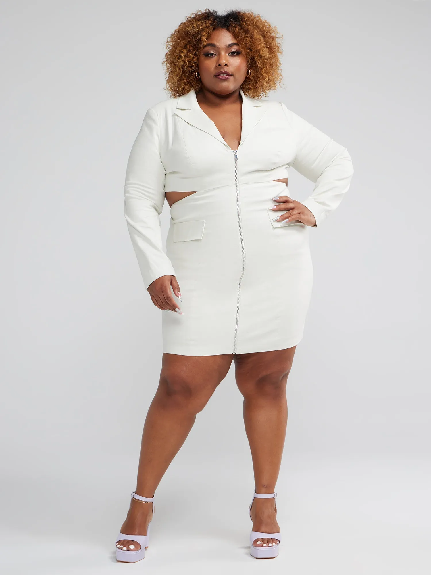 Fashion To Figure - Camella Linen Cutout Blazer Dress