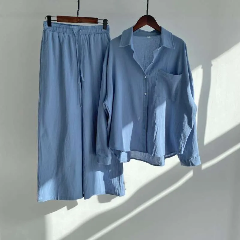 Fashionable Women's Slacks High Waist Cotton Set 3.0