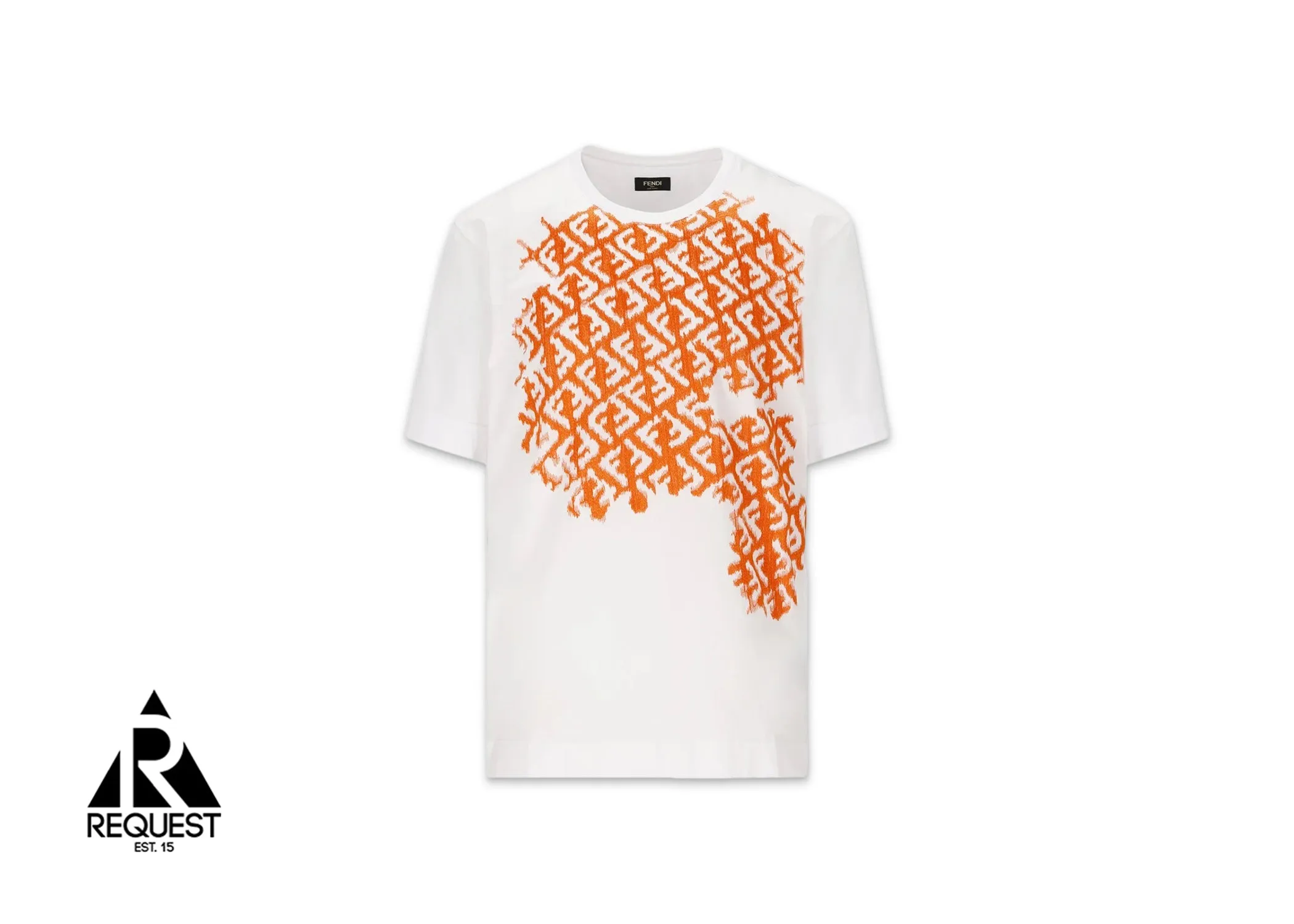 Fendi FF Motif Crewneck Tee "White/Orange"