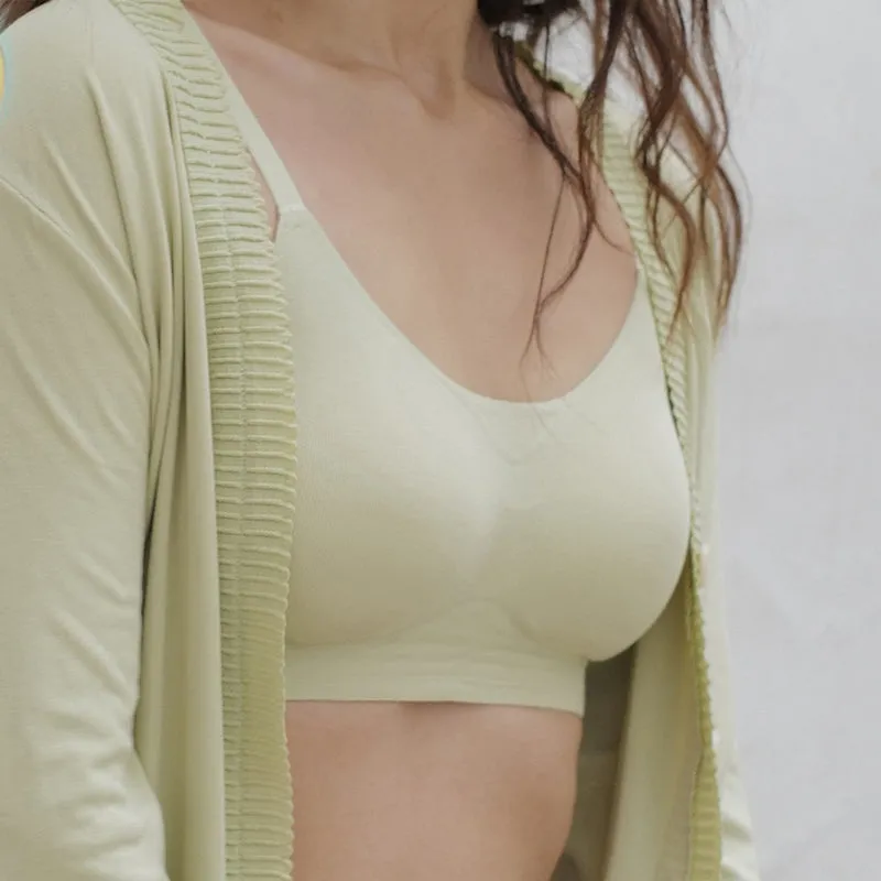 Filhot™ Simple Rib Fabric Underwire Seamless Bra Up To DDD