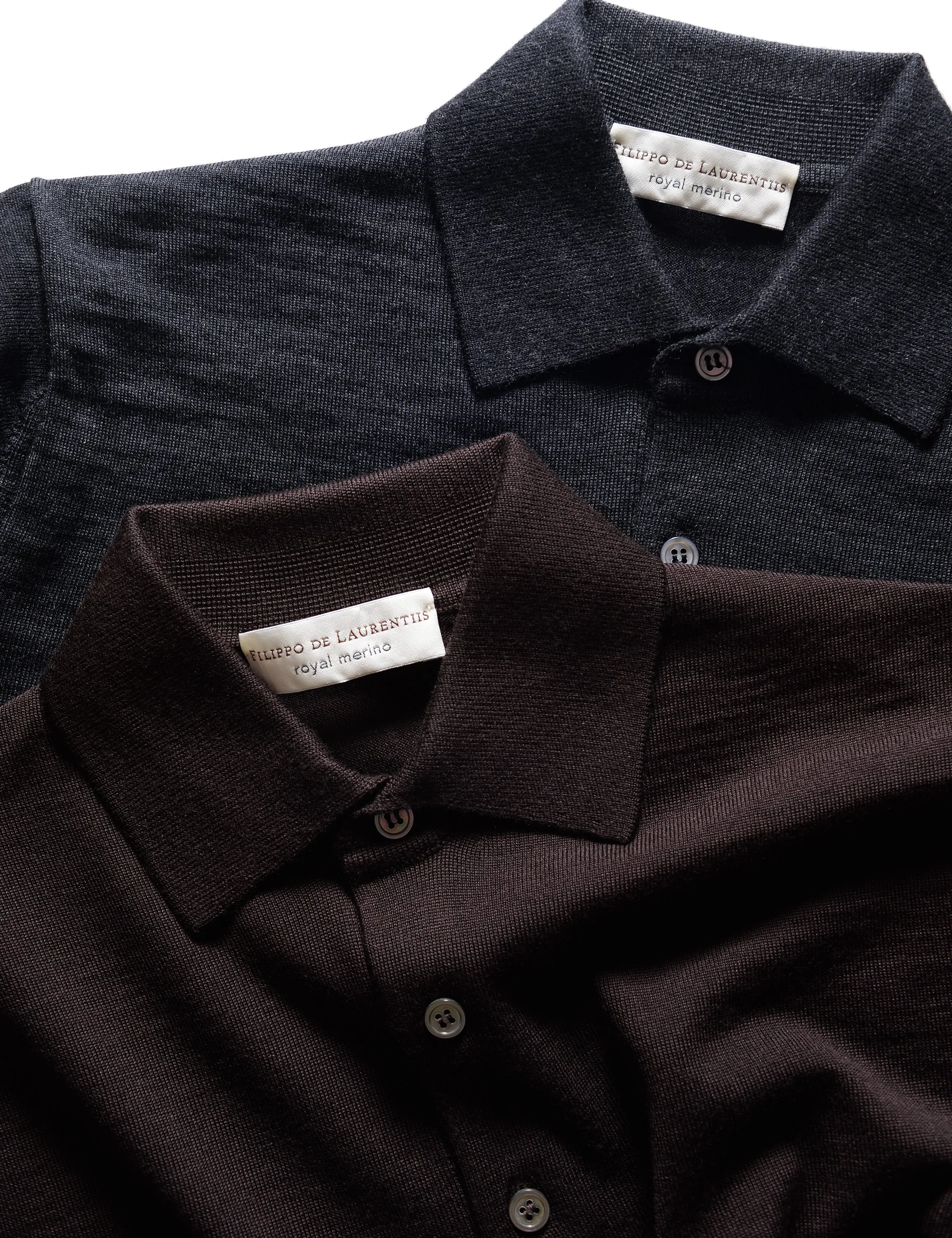 FINAL SALE: Royal Merino Long Sleeved Polo - Caffe