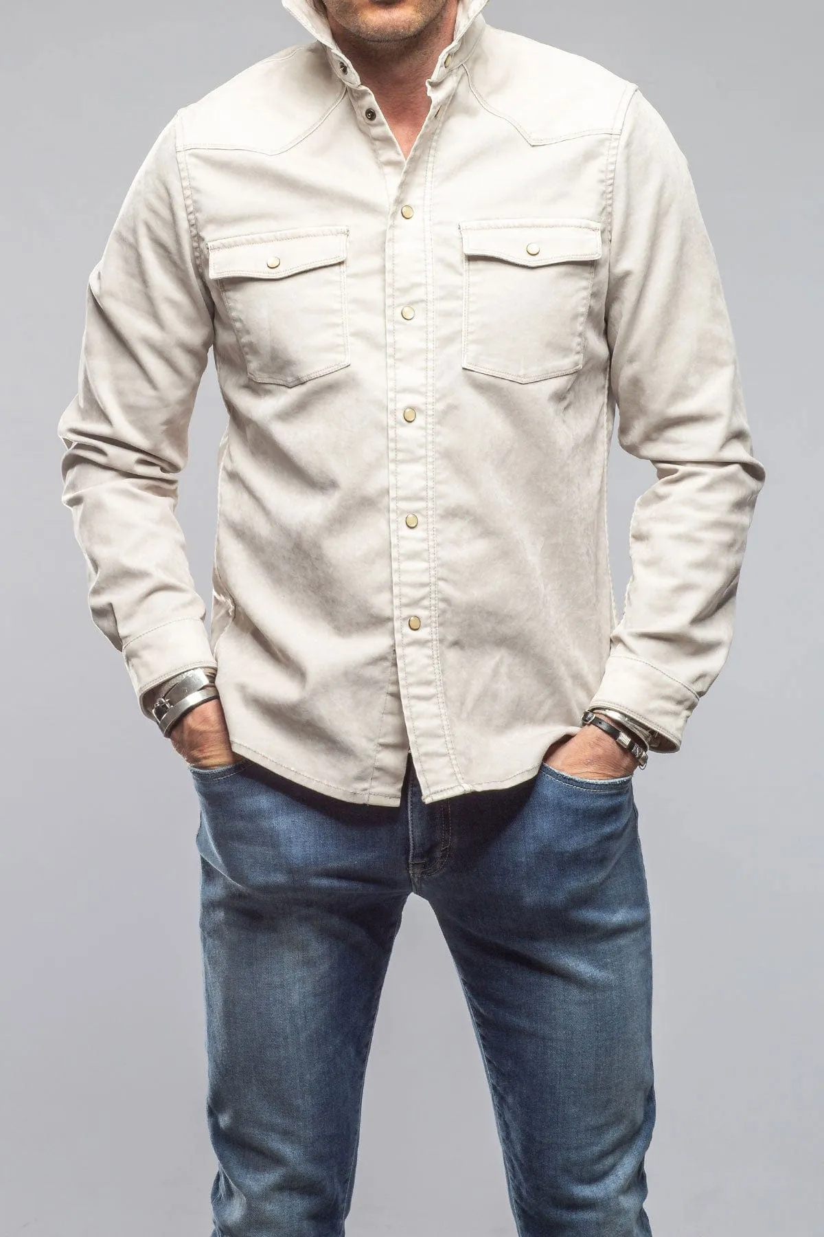 Finn Velvet Finish Shirt In Sasso
