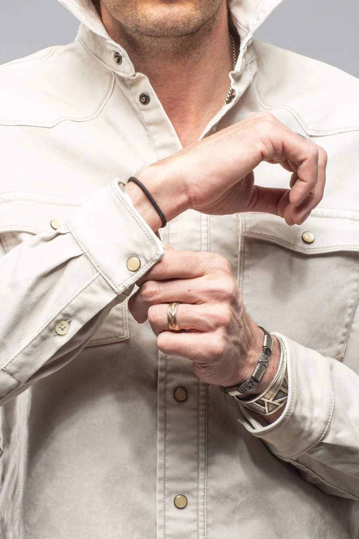Finn Velvet Finish Shirt In Sasso