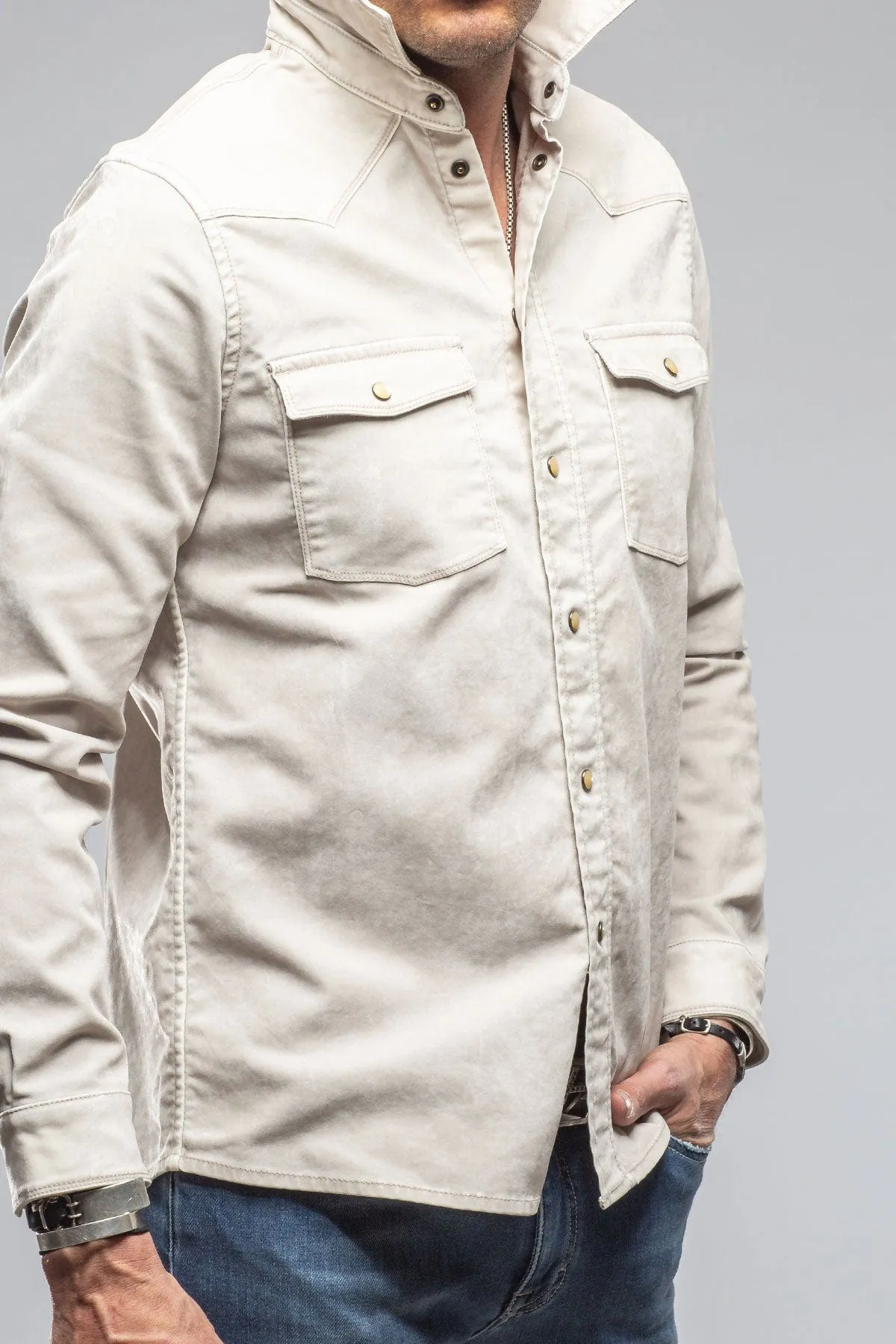 Finn Velvet Finish Shirt In Sasso