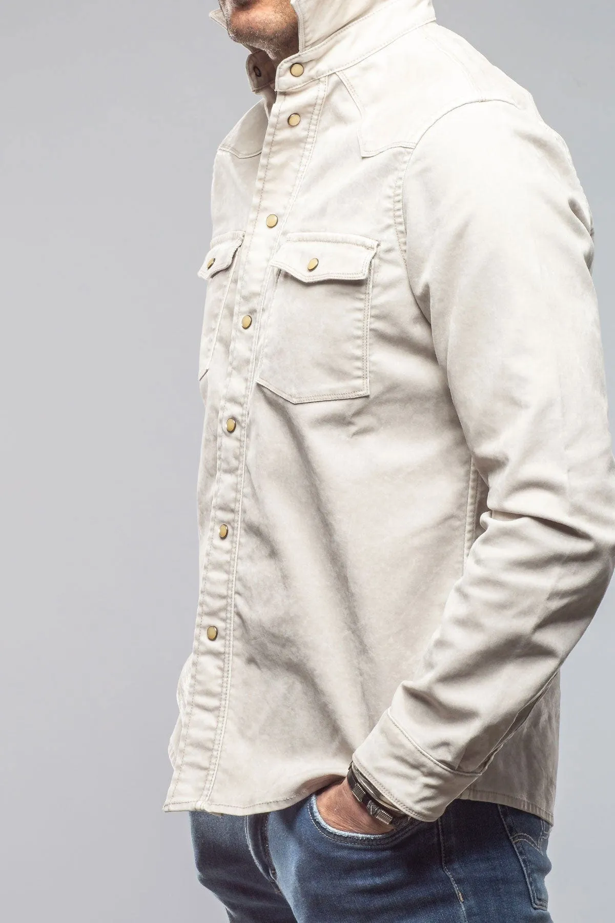 Finn Velvet Finish Shirt In Sasso