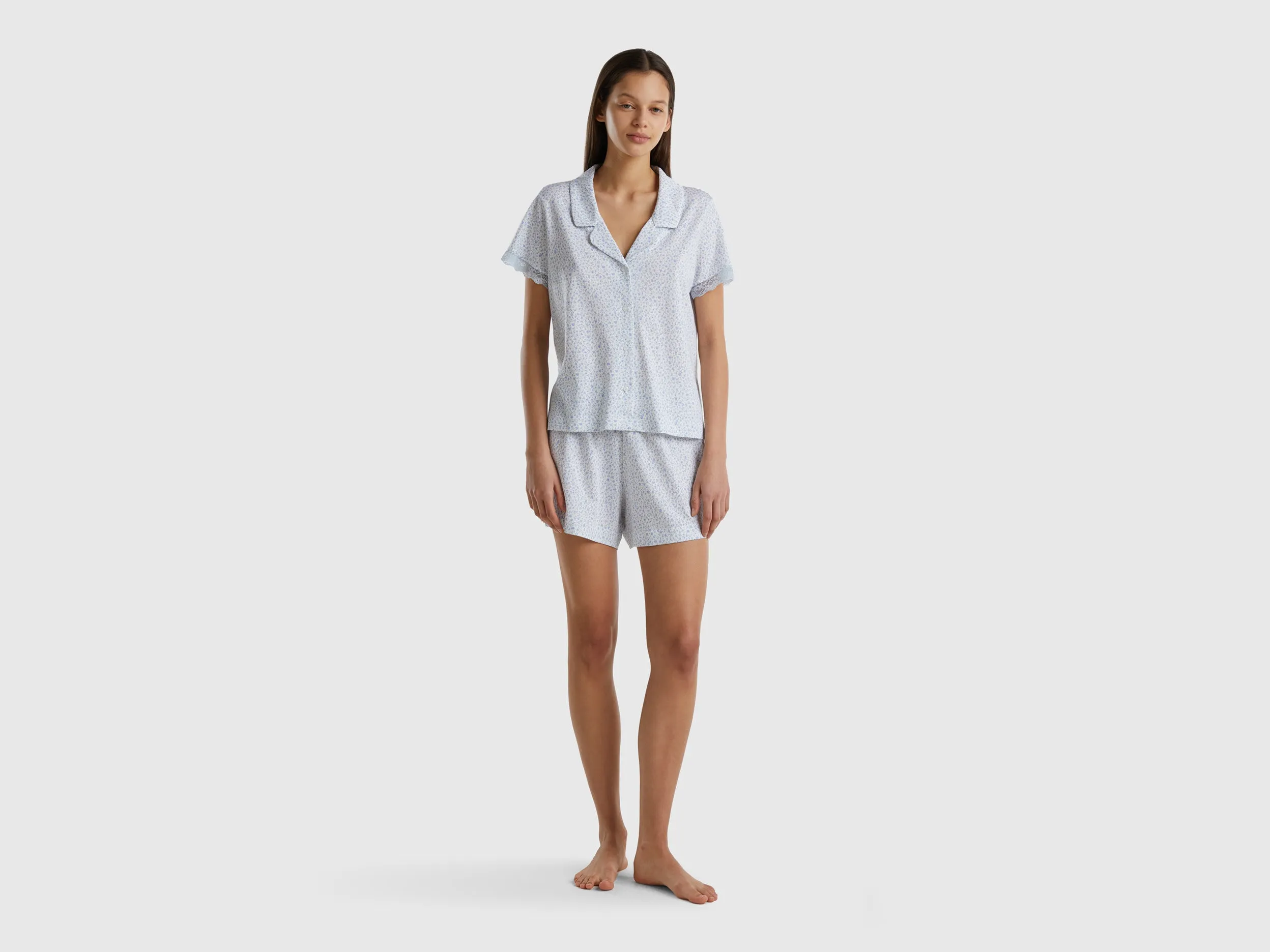 FLORAL PYJAMAS IN COTTON AND MODAL®