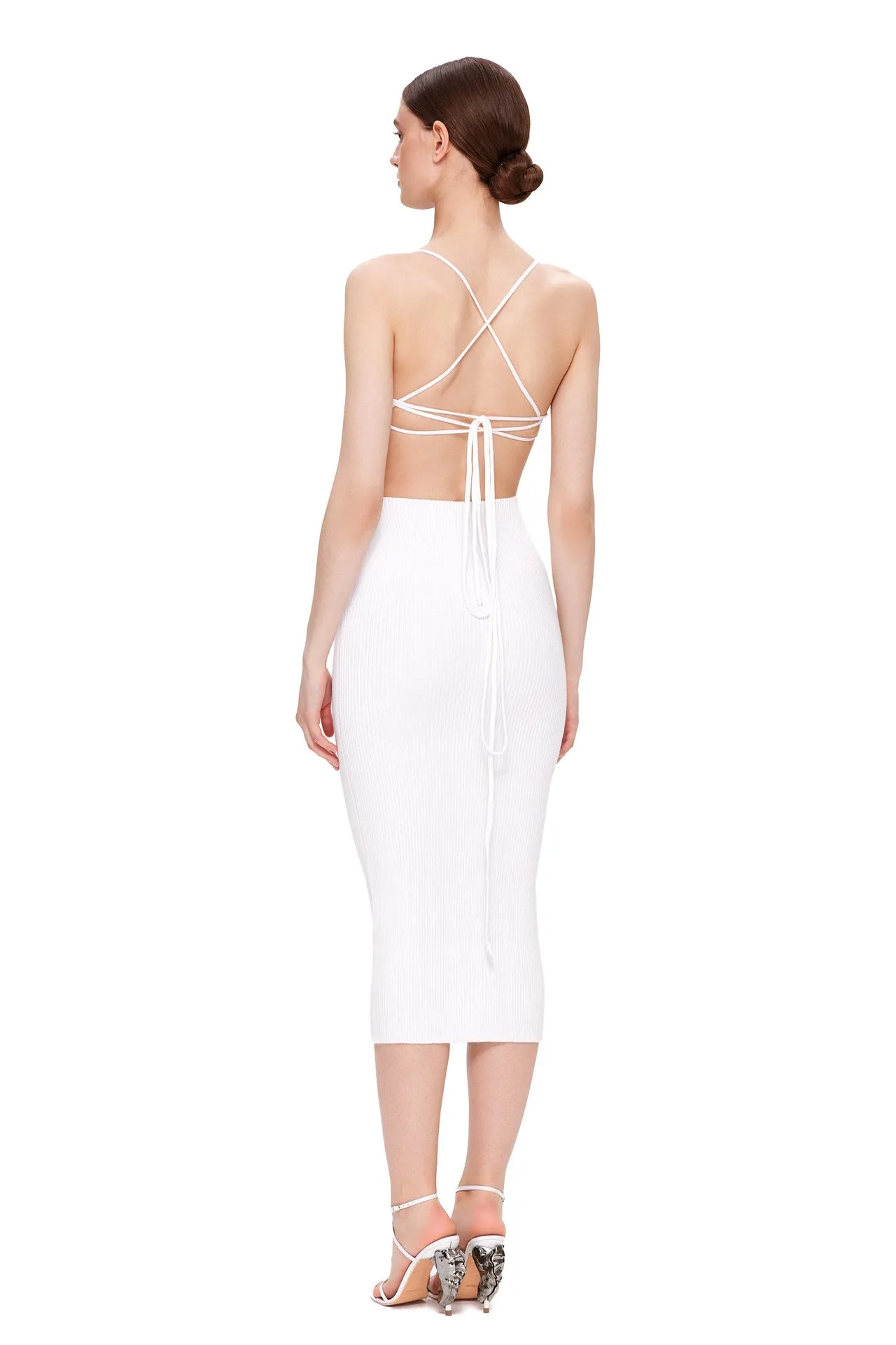 Flower hollow lace-up suspender skirt
