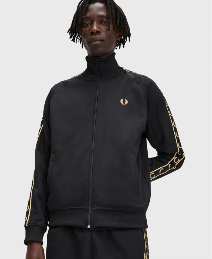 Fred Perry J4575 Taped Track Jacket R23 Black