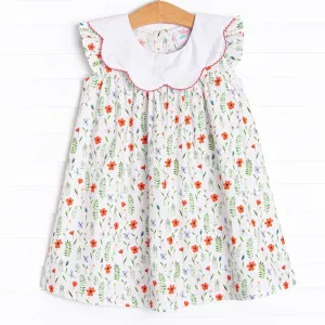 Fresh Water Florals Dress, Red