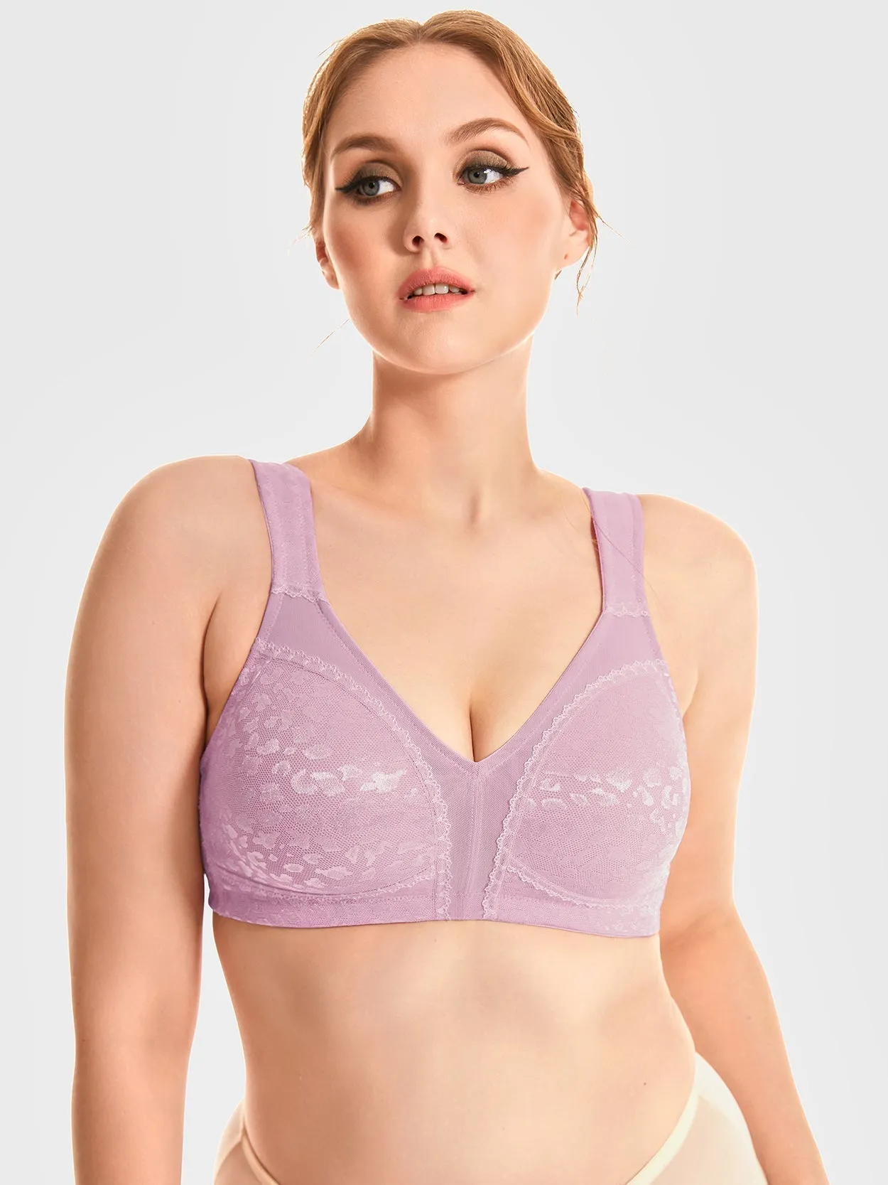Full Coverage Minimizer Bra Wirefree Non Padded Light Purple