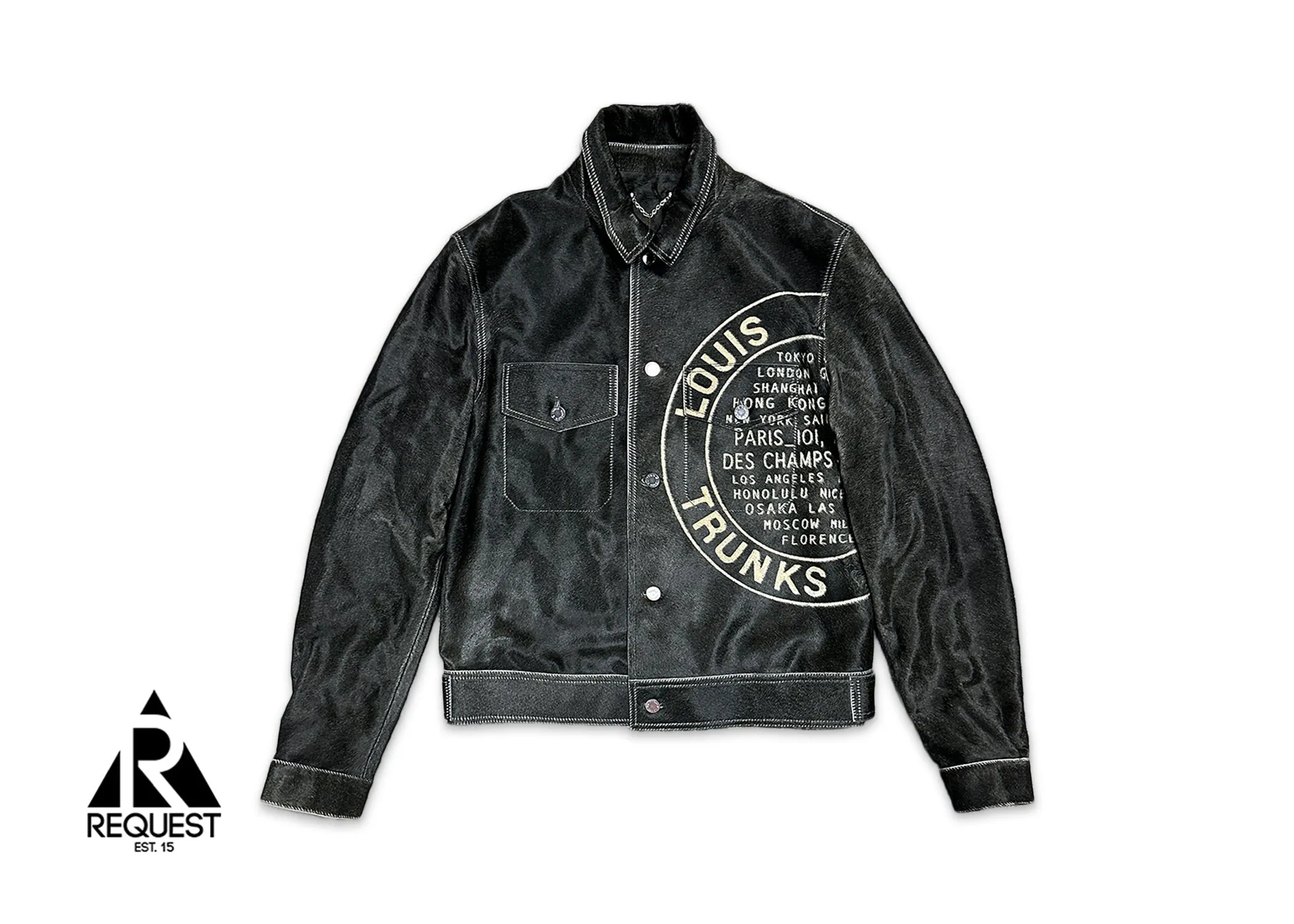 FW16 Lasered Calf Hair Trucker Jacket