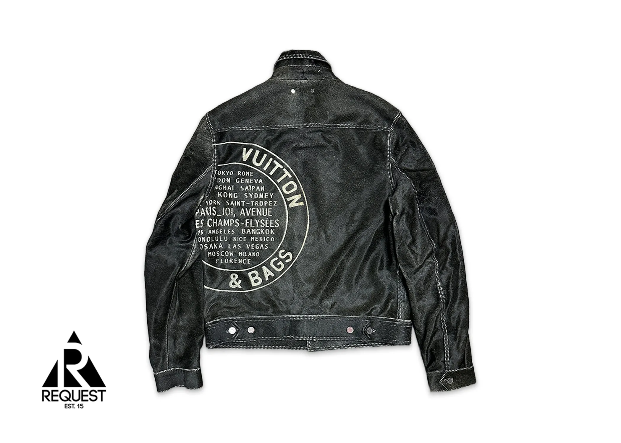 FW16 Lasered Calf Hair Trucker Jacket