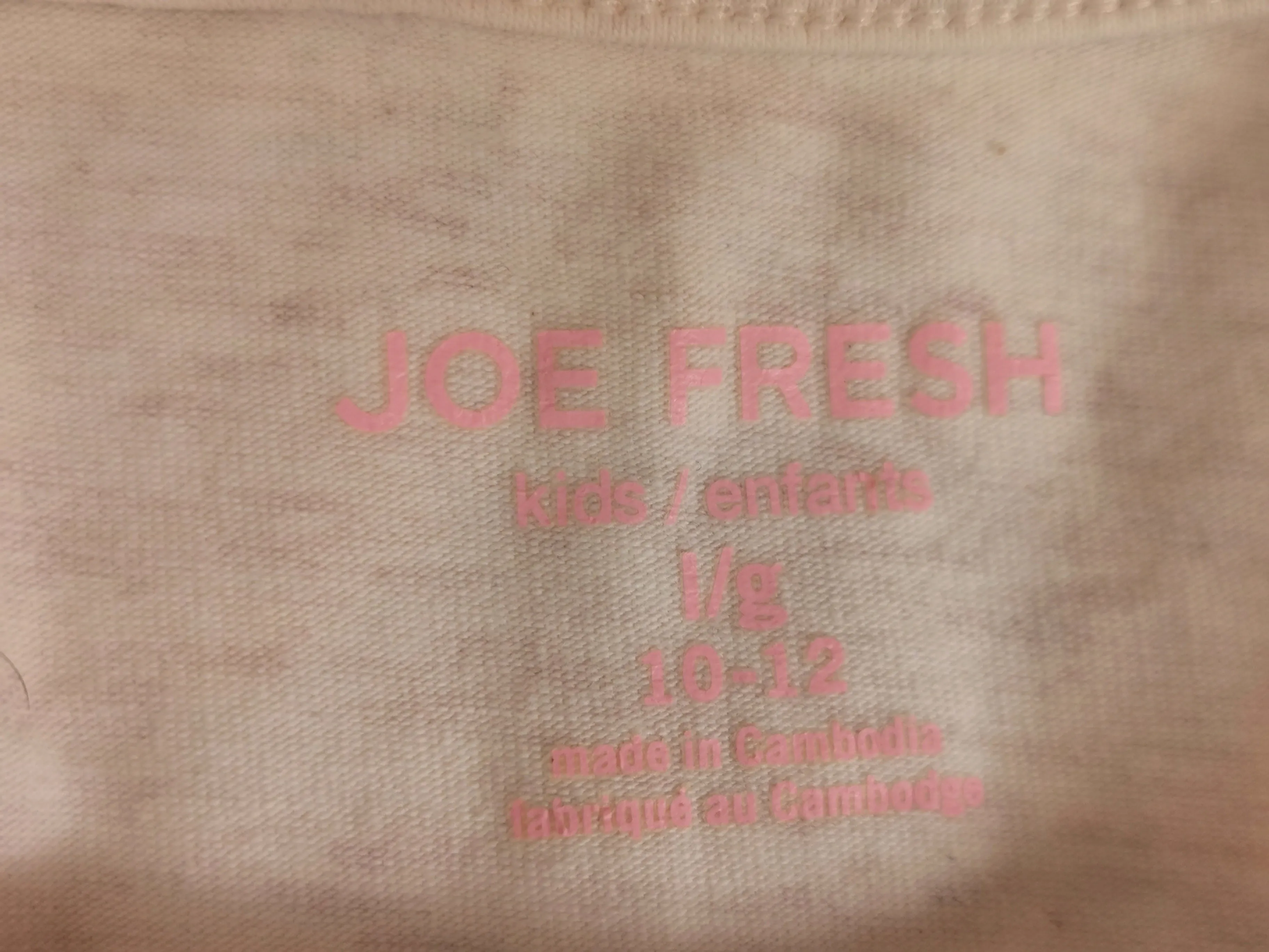 GIRL SIZE LARGE (10/12 YEARS) - JOE FRESH, Long-sleeved, Lace T-Shirt EUC B8