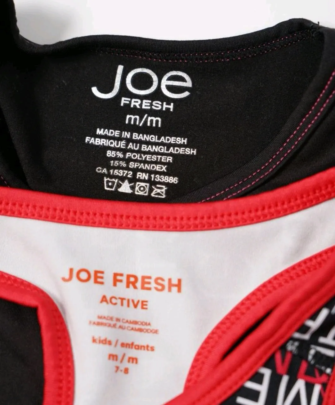 GIRL SIZE MEDIUM (7/8 YEARS) - JOE FRESH, 2 Piece Mix N Match Athletic Top & Sportsbra EUC B25