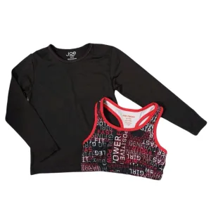 GIRL SIZE MEDIUM (7/8 YEARS) - JOE FRESH, 2 Piece Mix N Match Athletic Top & Sportsbra EUC B25