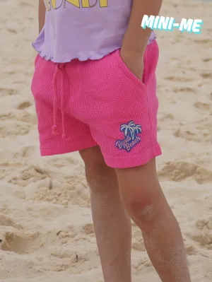 Girl's Waffle Short (Hot Pink)