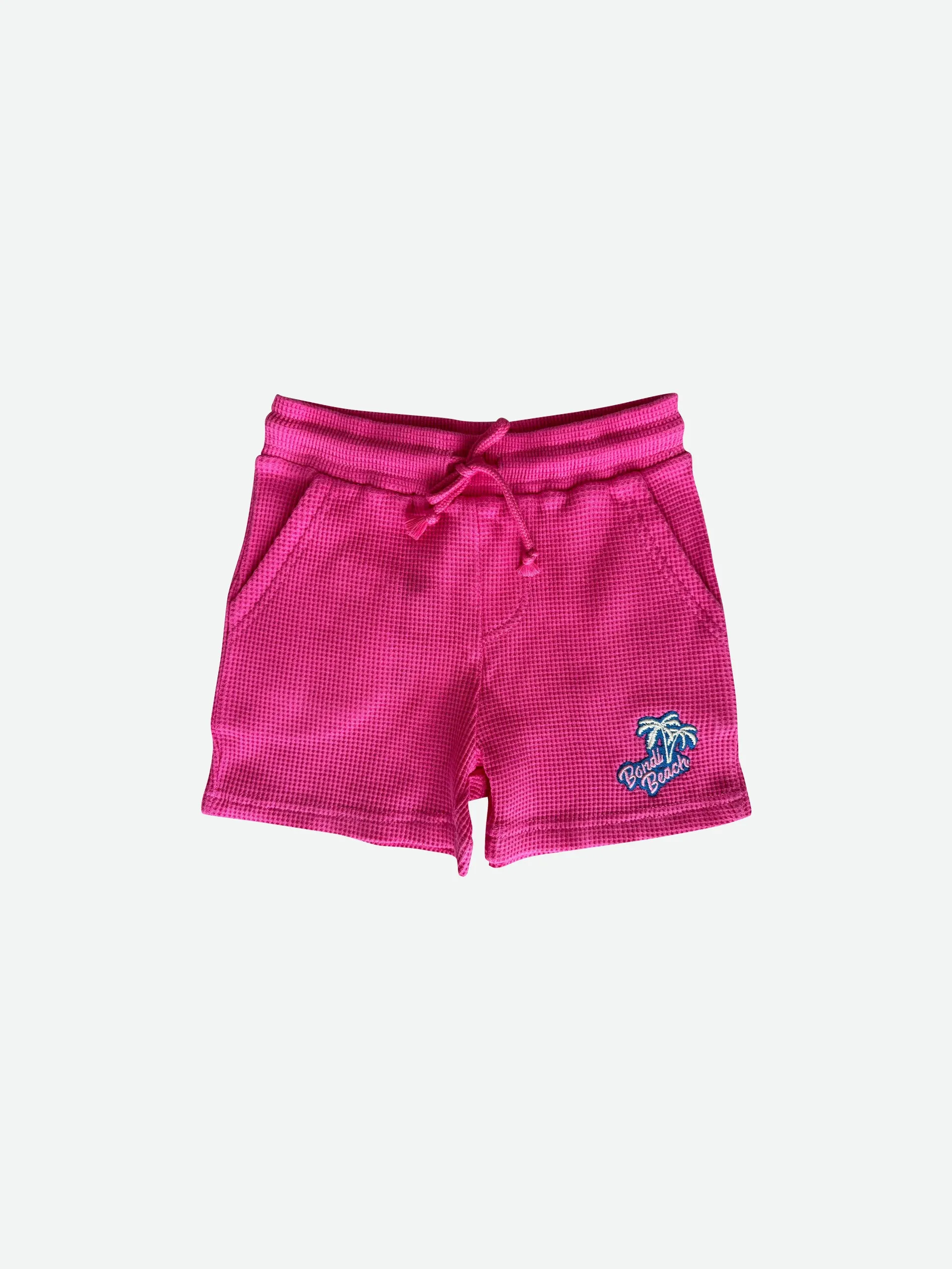 Girl's Waffle Short (Hot Pink)